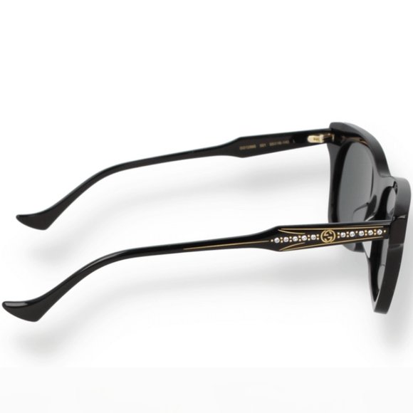 NEW GUCCI GG1299S 001 WOMEN'S BLACK CAT EYE SUNGLASSES BLACK GUCCI - Picture 8 of 9